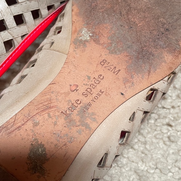 Kate Spade Vibrant Red and Beige Flats - Picture 6 of 9